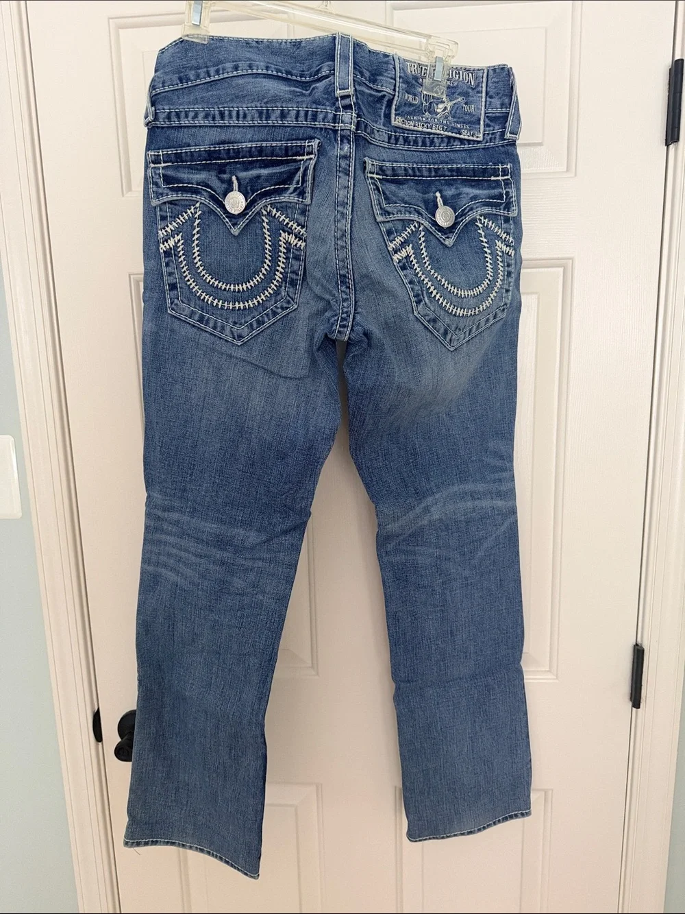 True Religion Men's Straight Jeans in Blue Denim Wash